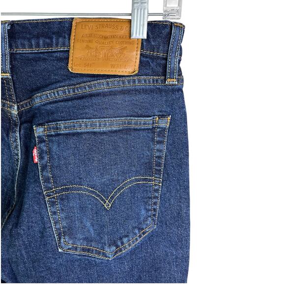 Levi's 541 Jeans Mens W31 L30 Denim Blue Dark Wash Classic Straight Cut - Picture 6 of 8